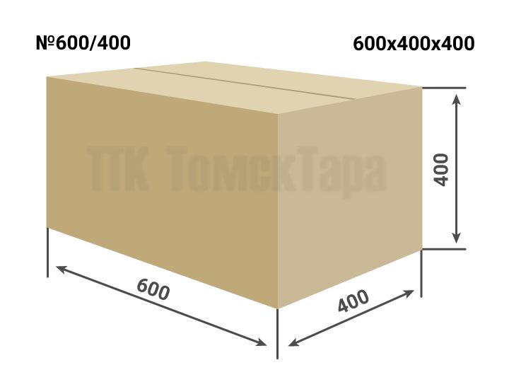 Картонная коробка для еды и упаковки Томск 600х400х400